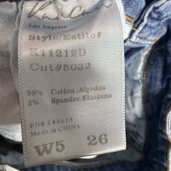 Womens KanCan Estilo Jean Shorts Distressed Mid Rise Cheeky Size 5 (26Wx2L) - Picture 6 of 7